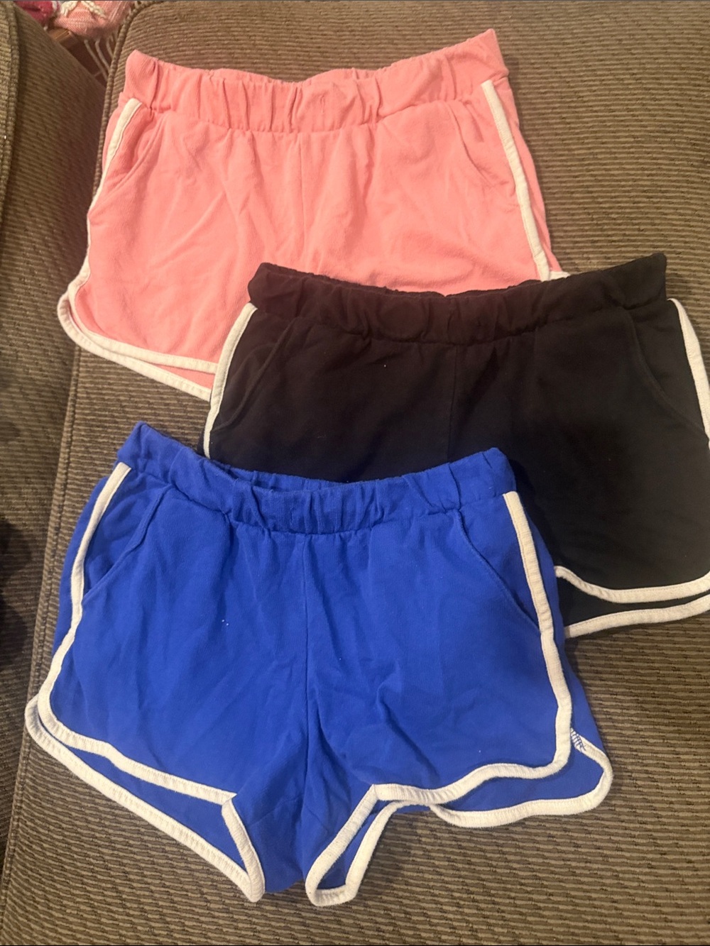 Old Navy Girls' Pink, Black & Blue Elastic-Waist Shorts Trio